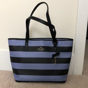 Kate Spade stripe small tote bag, long shoulder straps